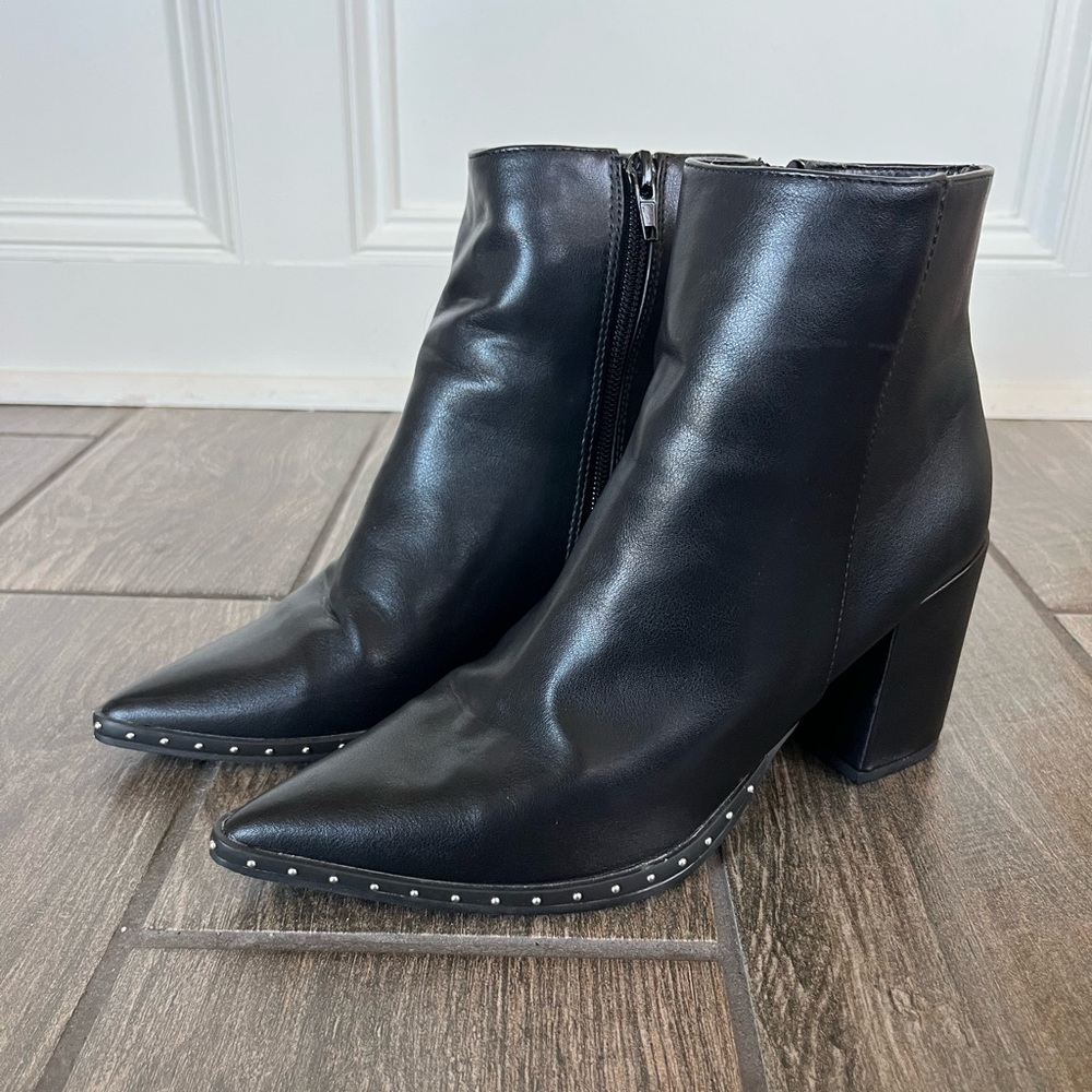 Black Leather Ankle Boots